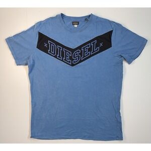 Diesel Logo Graphic T Shirt Mens XL Blue Streetwear Designer Casual Tee